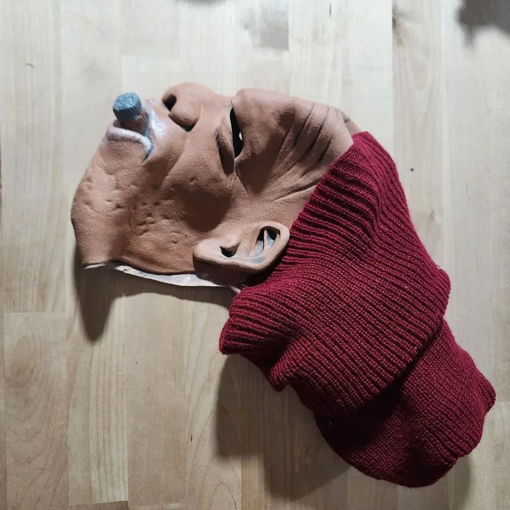 Rare! Vintage 1991 Be Something Studios One Size Le Roy Mask, Brown Attached Cap